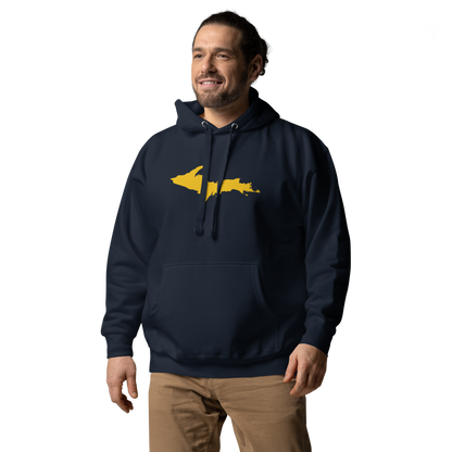 Upper Peninsula Hoodie (w/ Gold UP Outline) | Unisex Premium