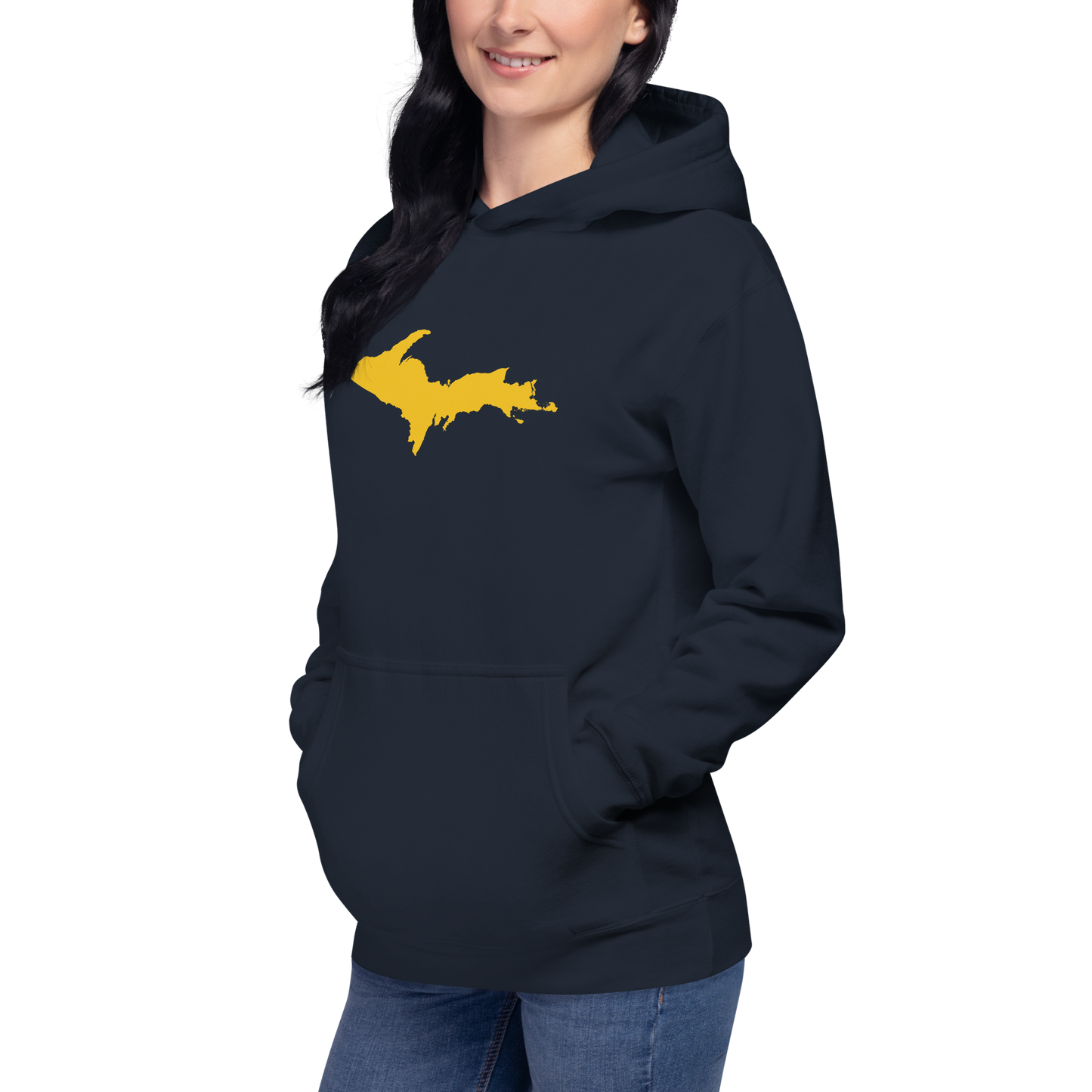 Upper Peninsula Hoodie (w/ Gold UP Outline) | Unisex Premium