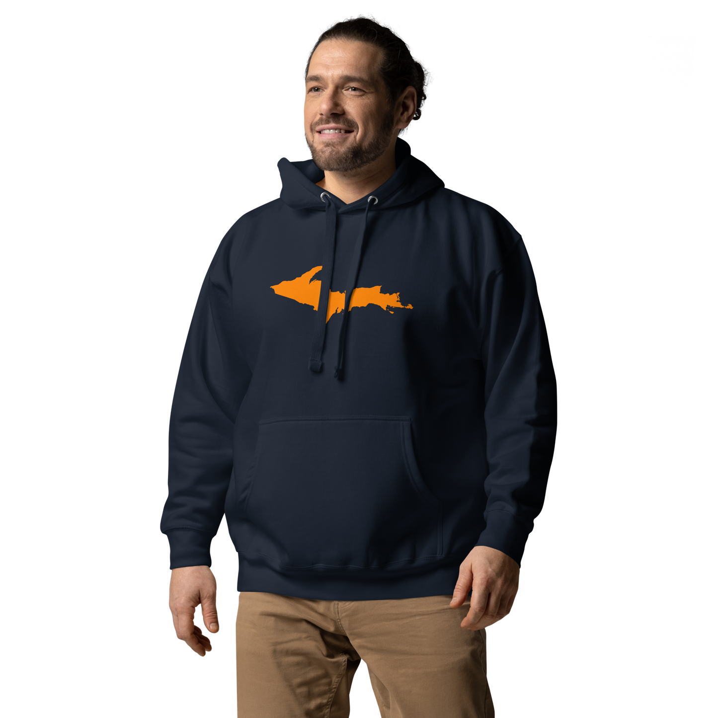 Michigan Upper Peninsula Hoodie (w/ Orange UP Outline) | Unisex Premium