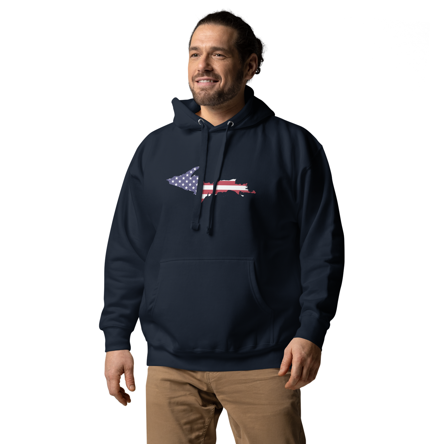 Michigan Upper Peninsula Hoodie (w/ UP USA Flag Outline) | Unisex Premium