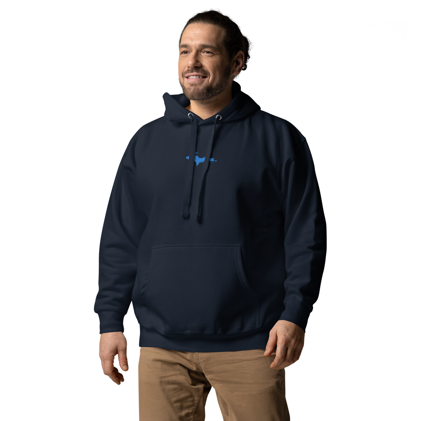 Michigan Upper Peninsula Hoodie (w/ Embroidered Azure UP Outline) | Unisex Premium