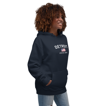 'Détroit États Unis' Unisex Premium Hoodie