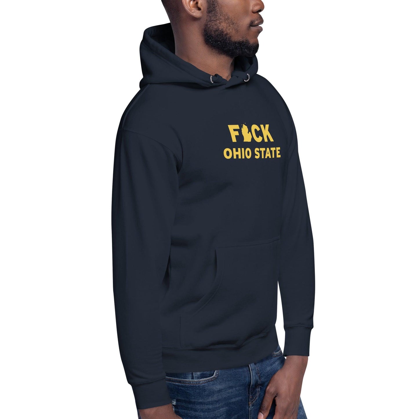 'F*ck Ohio State' Hoodie (Gold Type w/ Lower Peninsula Outline ) | Unisex Premium - Circumspice Michigan