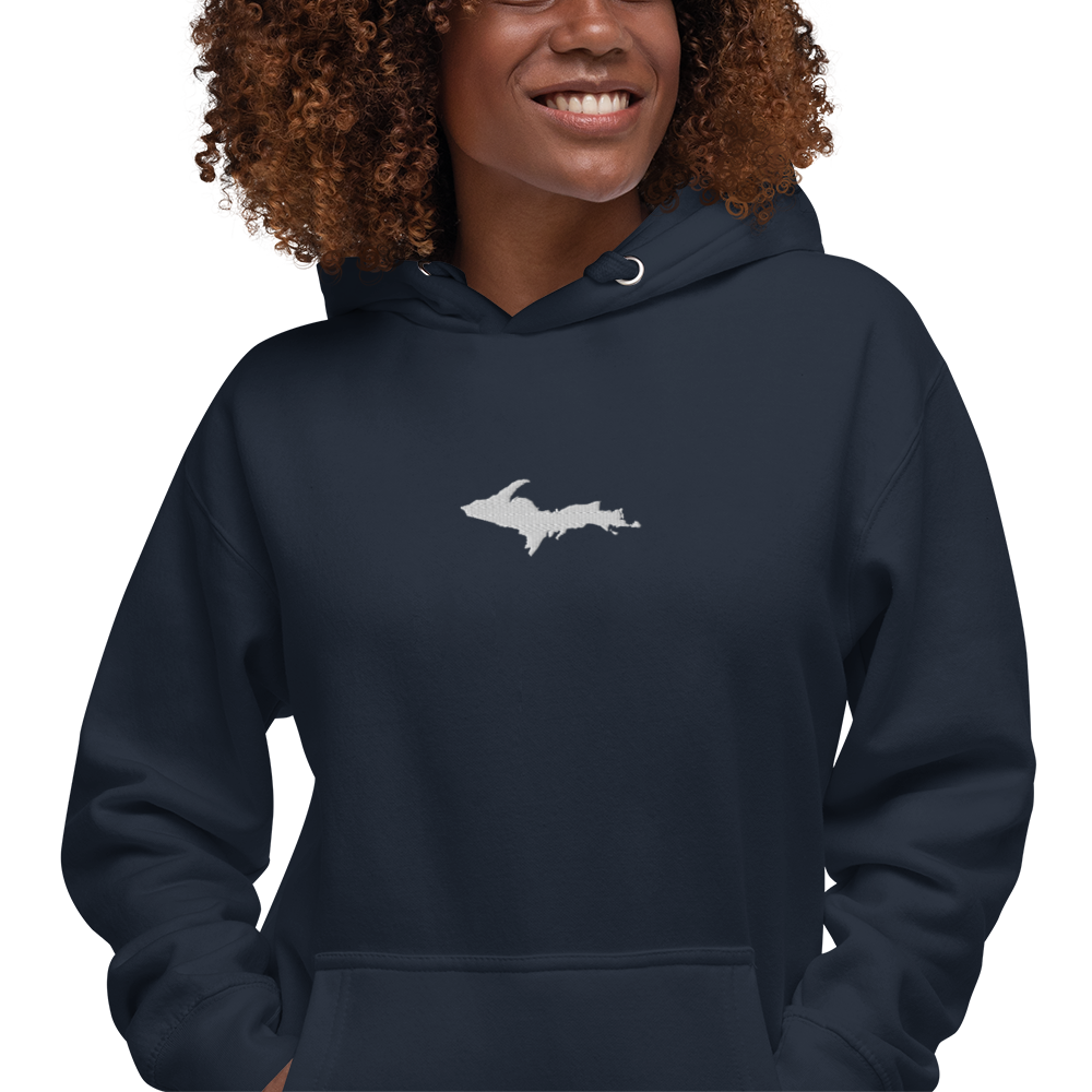 Michigan Upper Peninsula Hoodie (w/ Embroidered UP Outline) | Unisex Premium