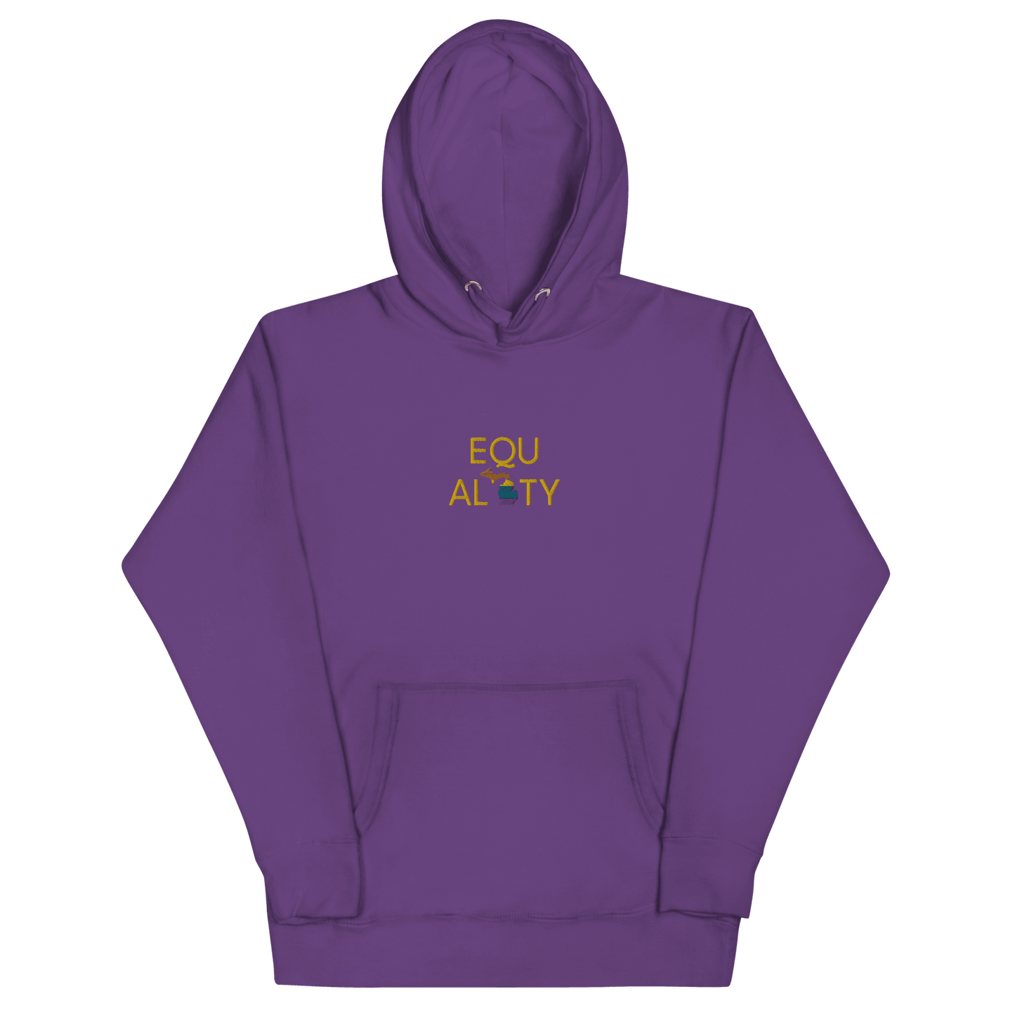 Michigan 'Equality' Premium Hoodie (w/ LGBTQ Pride Colors) | Embroidered - Circumspice Michigan