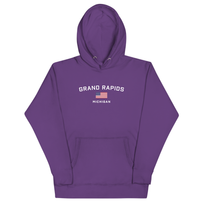 'Grand Rapids Michigan' Unisex Premium Hoodie (w/ USA Flag)