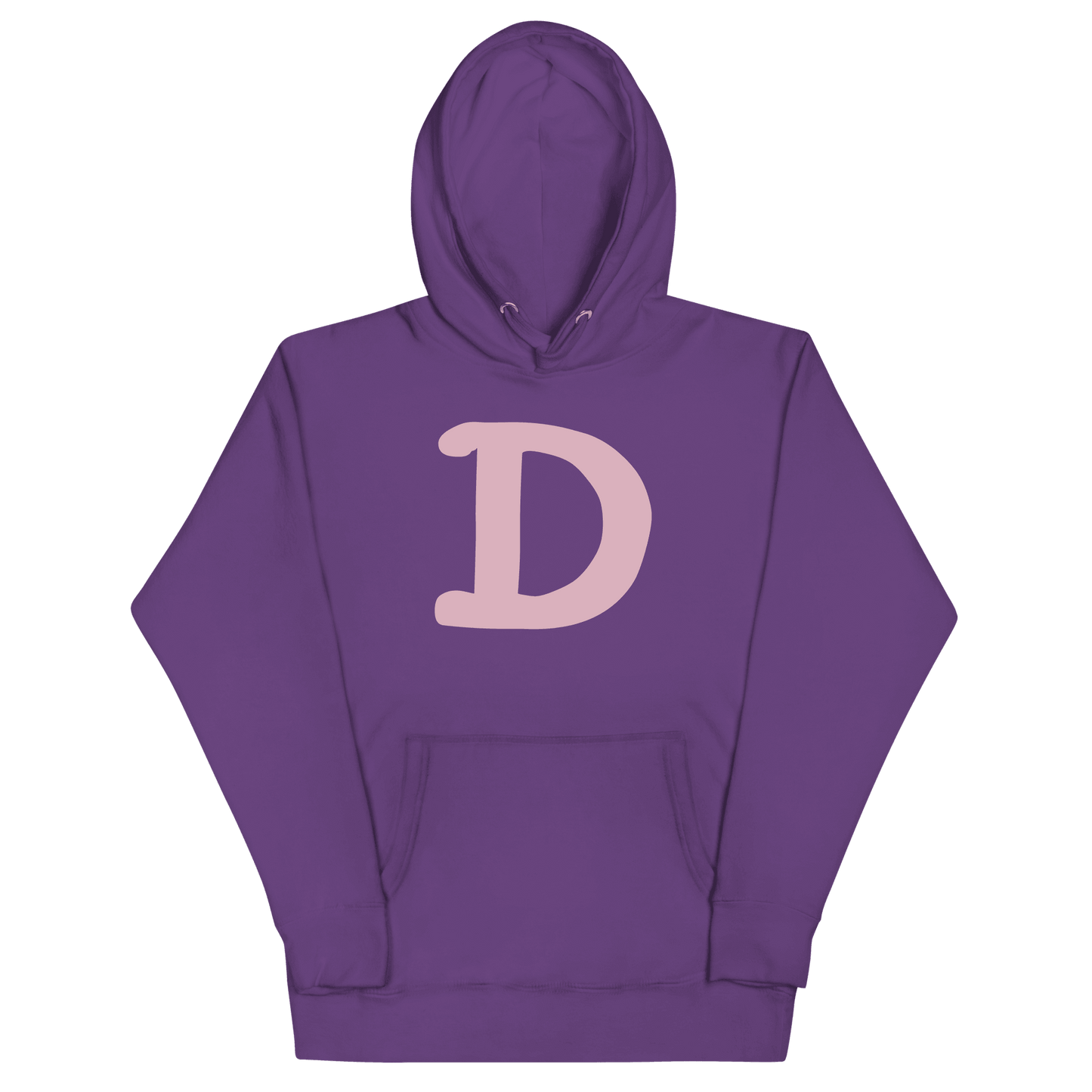 Detroit 'Old French D' Hoodie (Pink Full Body Outline) | Unisex Premium - Circumspice Michigan