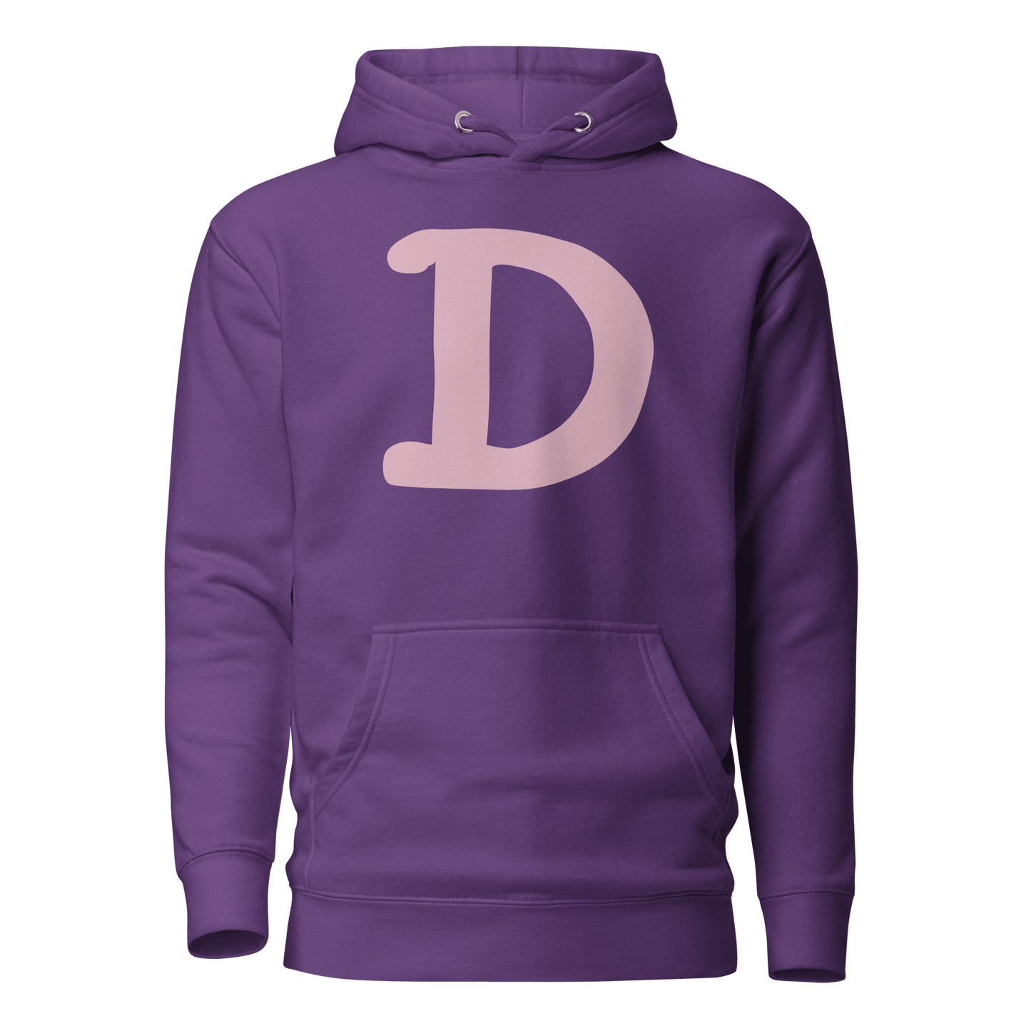 Detroit 'Old French D' Hoodie (Pink Full Body Outline) | Unisex Premium - Circumspice Michigan