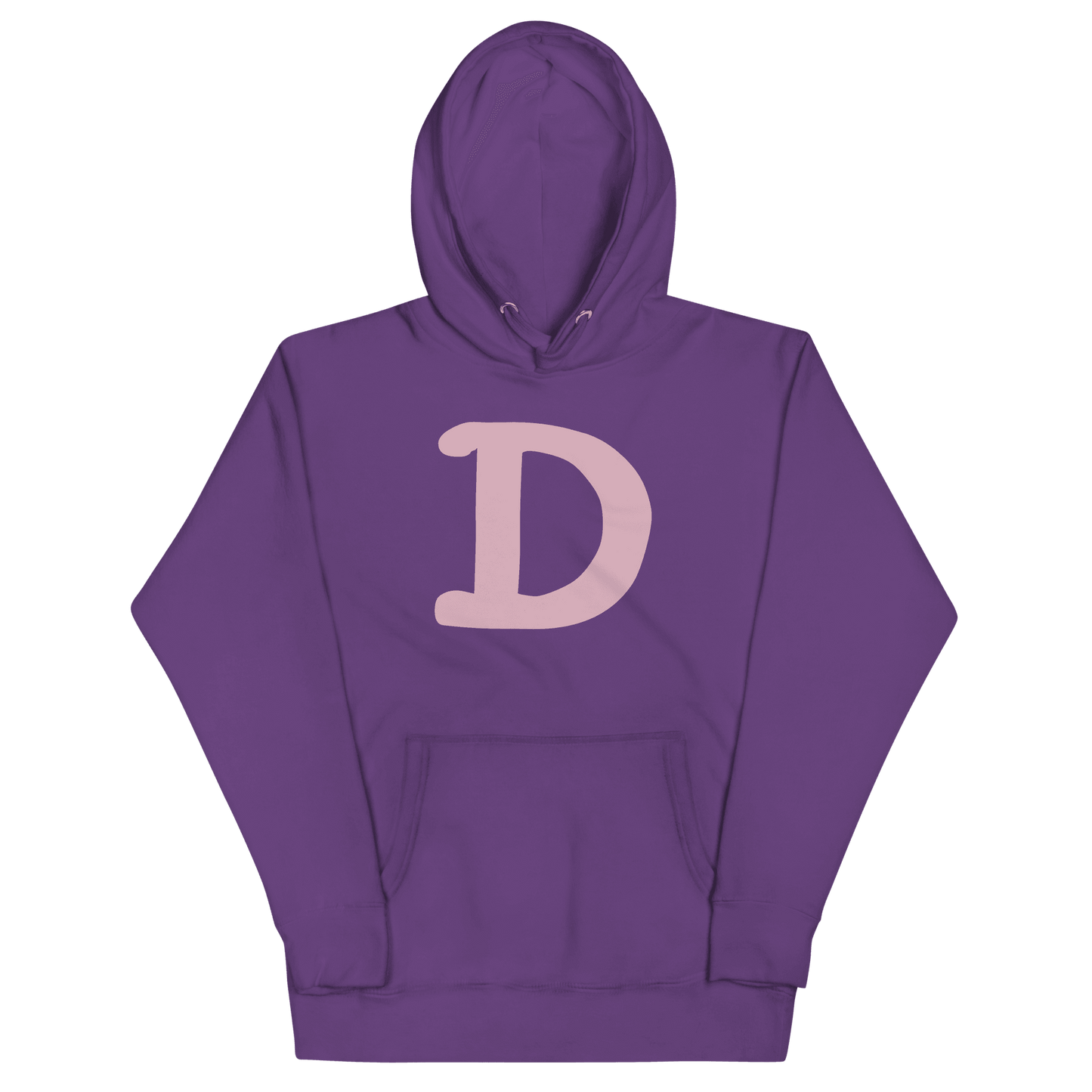 Detroit 'Old French D' Hoodie (Pink Full Body Outline) | Unisex Premium - Circumspice Michigan