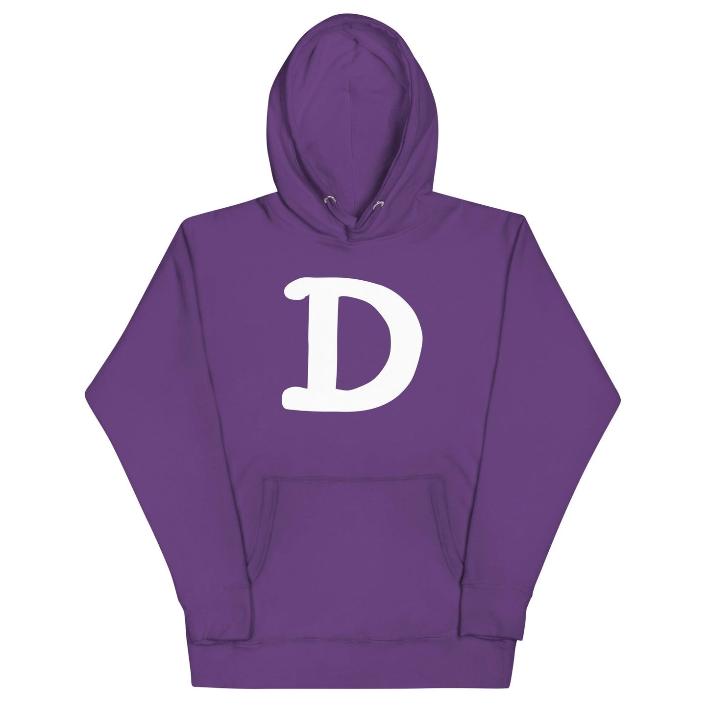 Detroit 'Old French D' Hoodie (White/Navy Full Body Outline) | Unisex Premium - Circumspice Michigan