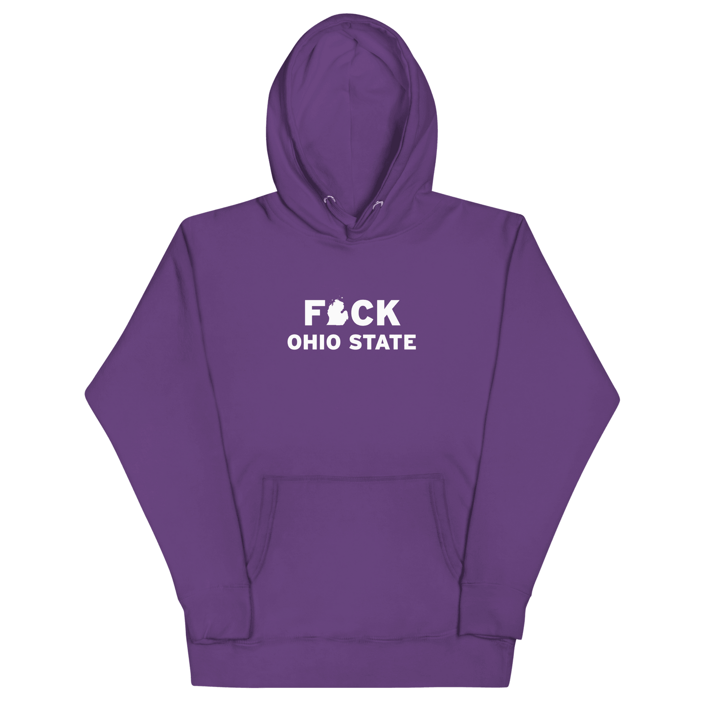 'F*ck Ohio State' Hoodie (White/Navy Type w/ Lower Peninsula Outline ) | Unisex Premium - Circumspice Michigan