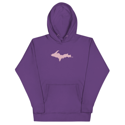 Upper Peninsula Hoodie (w/ Pink U.P. Outline) | Unisex Premium - Circumspice Michigan