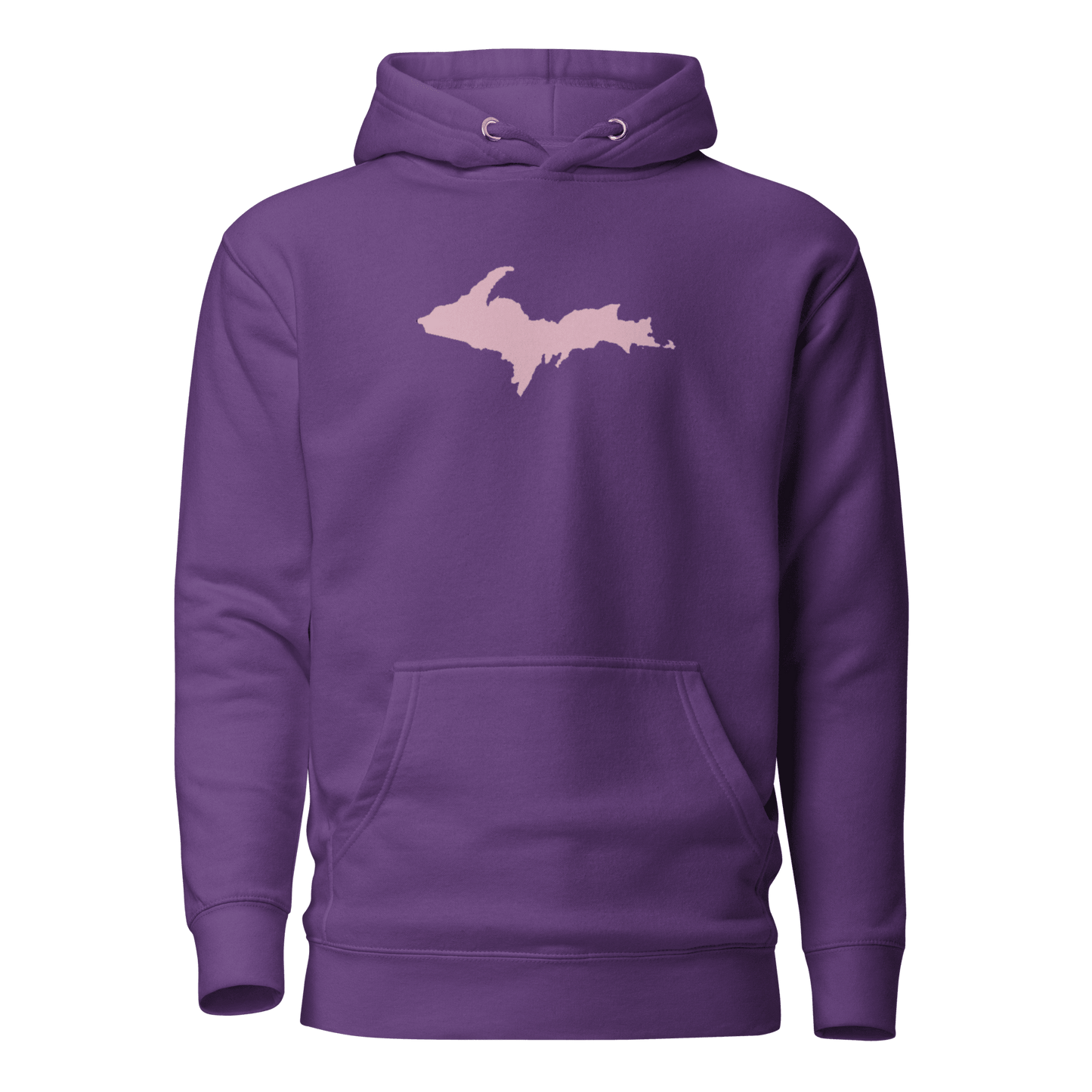 Upper Peninsula Hoodie (w/ Pink U.P. Outline) | Unisex Premium - Circumspice Michigan