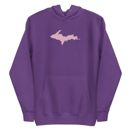 Upper Peninsula Hoodie (w/ Pink U.P. Outline) | Unisex Premium - Circumspice Michigan