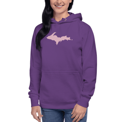 Upper Peninsula Hoodie (w/ Pink U.P. Outline) | Unisex Premium - Circumspice Michigan