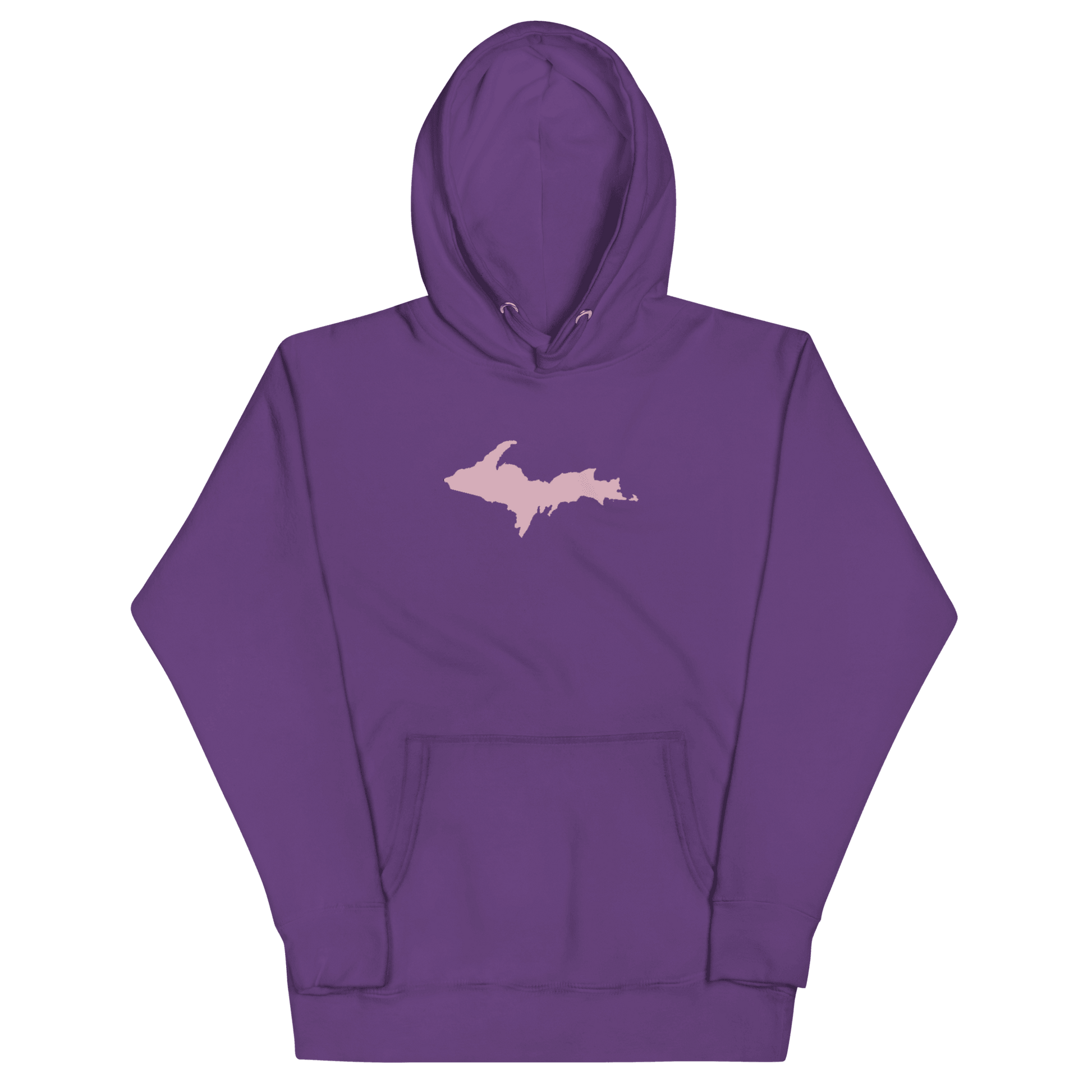 Upper Peninsula Hoodie (w/ Pink U.P. Outline) | Unisex Premium - Circumspice Michigan