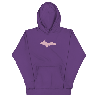 Upper Peninsula Hoodie (w/ Pink U.P. Outline) | Unisex Premium - Circumspice Michigan