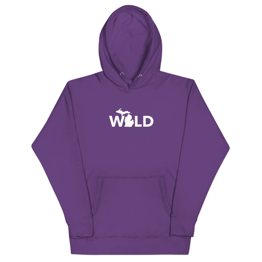 Michigan 'Wild' Hoodie (Geometric Sans Font w/ MI Outline) | Unisex Premium - Circumspice Michigan