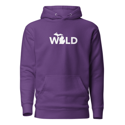 Michigan 'Wild' Hoodie (Geometric Sans Font w/ MI Outline) | Unisex Premium - Circumspice Michigan