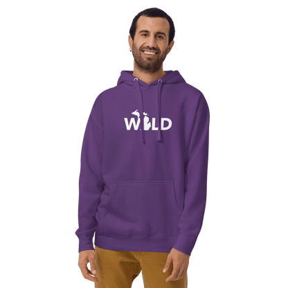 Michigan 'Wild' Hoodie (Geometric Sans Font w/ MI Outline) | Unisex Premium - Circumspice Michigan