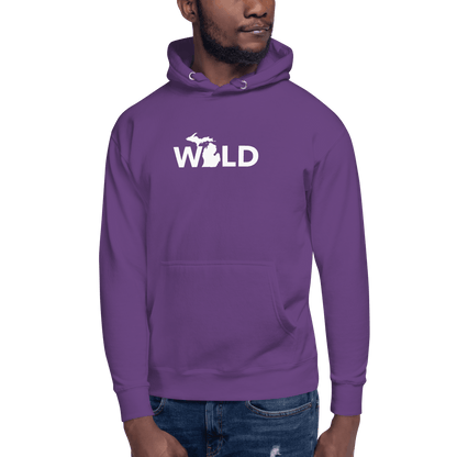 Michigan 'Wild' Hoodie (Geometric Sans Font w/ MI Outline) | Unisex Premium - Circumspice Michigan