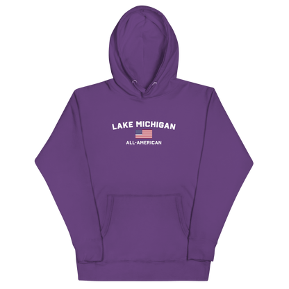 'Lake Michigan All American' Hoodie | Unisex Premium - Circumspice Michigan