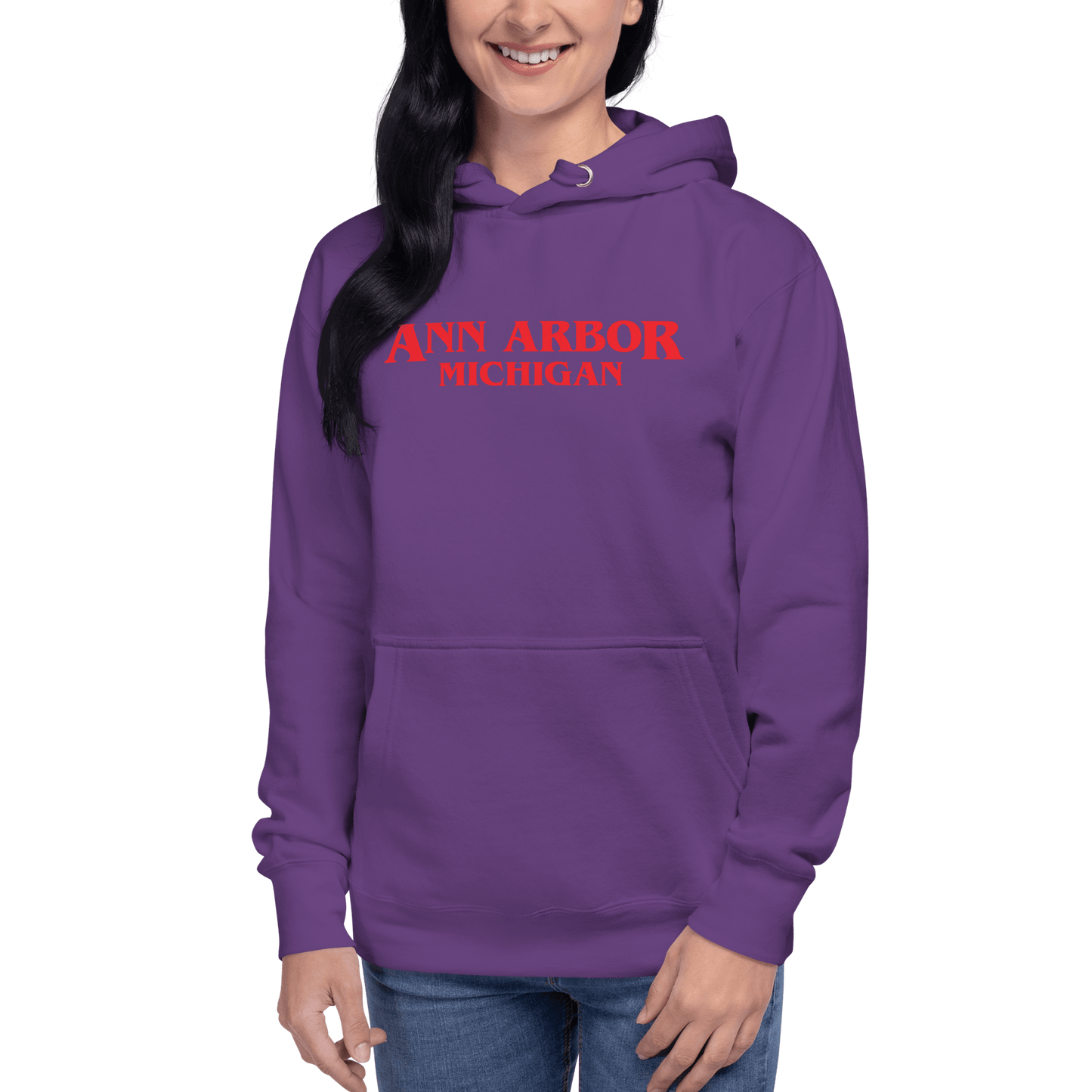 'Ann Arbor Michigan' Unisex Premium Hoodie (1980s Drama Parody)