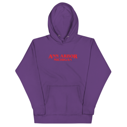 'Ann Arbor Michigan' Unisex Premium Hoodie (1980s Drama Parody)