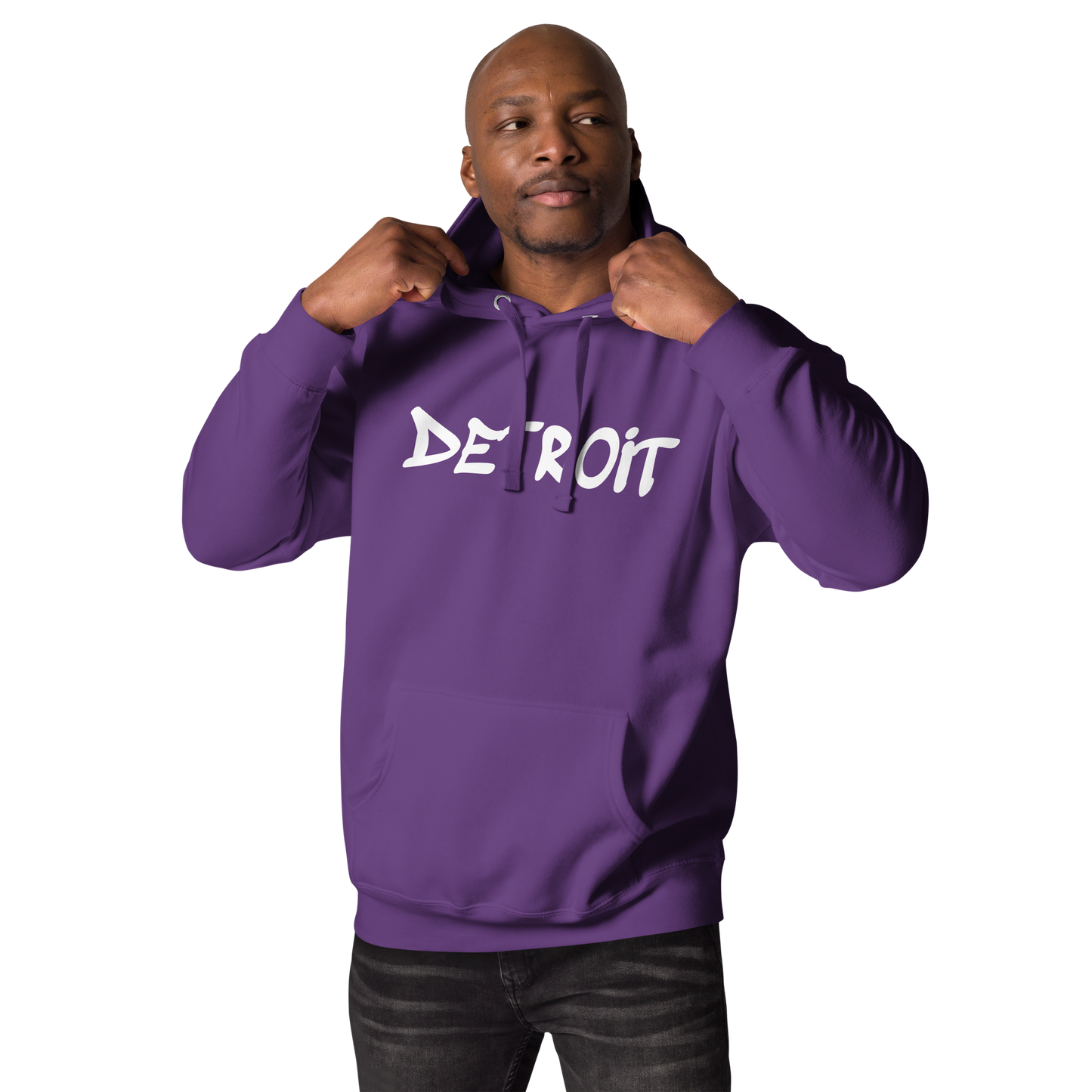 'Detroit' Unisex Premium Hoodie (1980s Hip Hop Font)