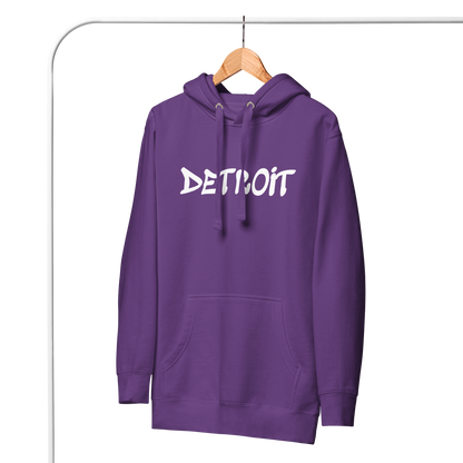 'Detroit' Unisex Premium Hoodie (1980s Hip Hop Font)