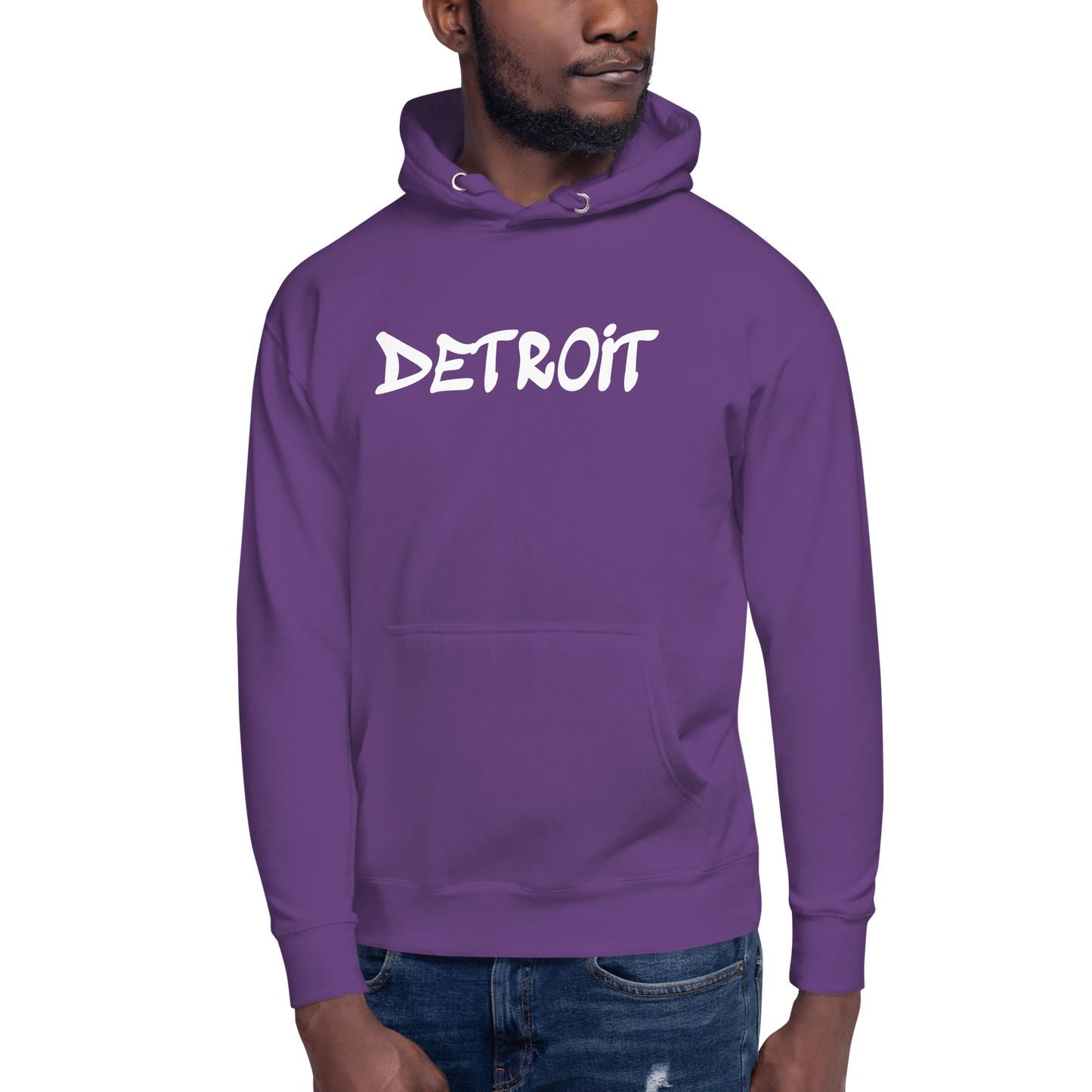 'Detroit' Unisex Premium Hoodie (1980s Hip Hop Font)