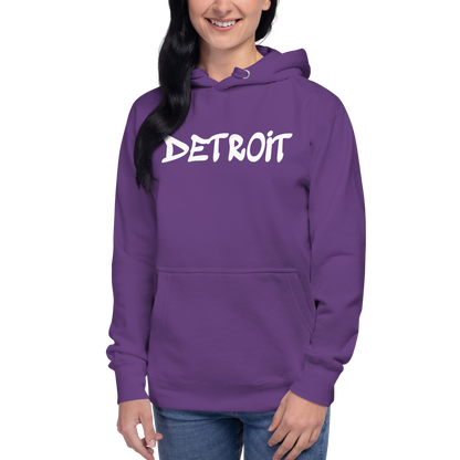 'Detroit' Unisex Premium Hoodie (1980s Hip Hop Font)