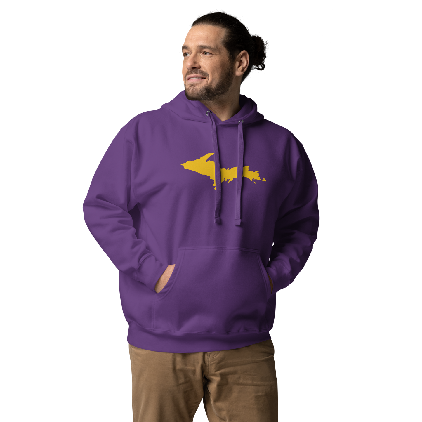 Upper Peninsula Hoodie (w/ Gold UP Outline) | Unisex Premium