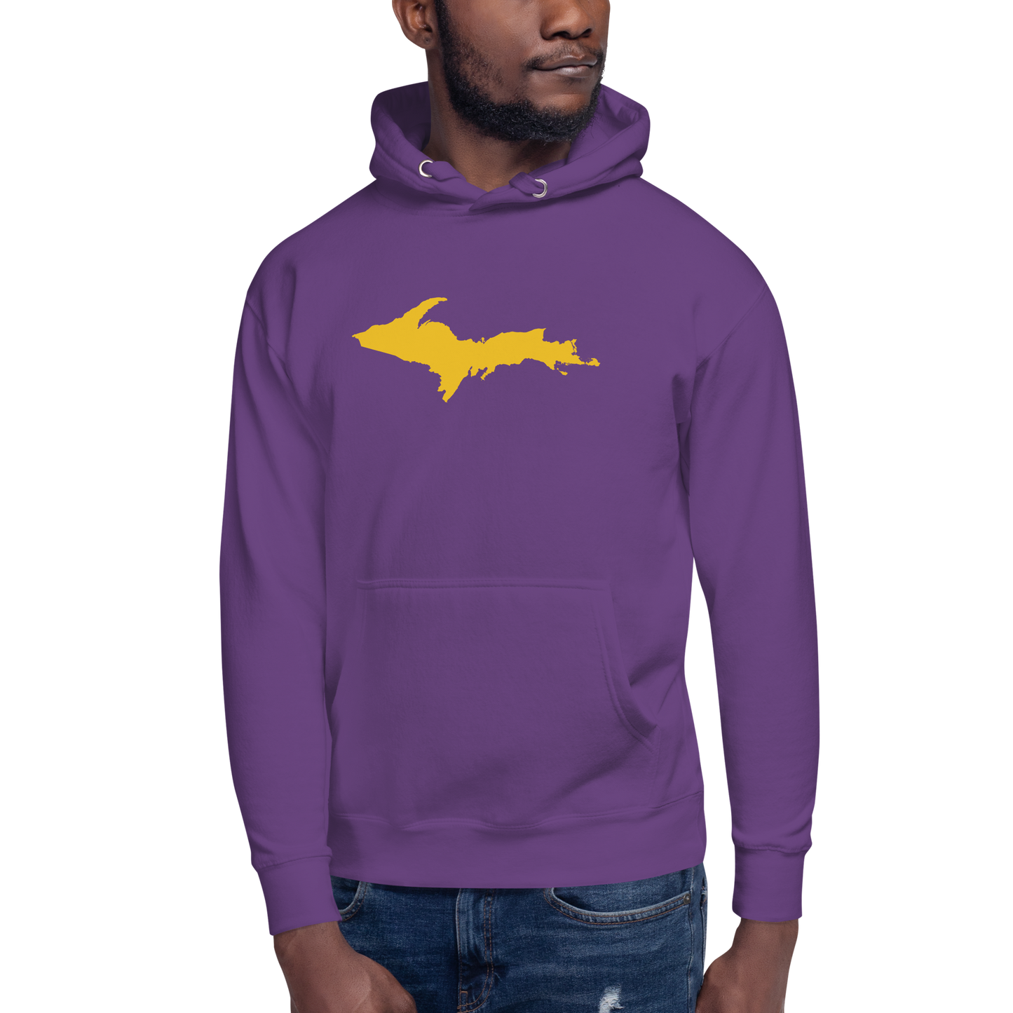 Upper Peninsula Hoodie (w/ Gold UP Outline) | Unisex Premium