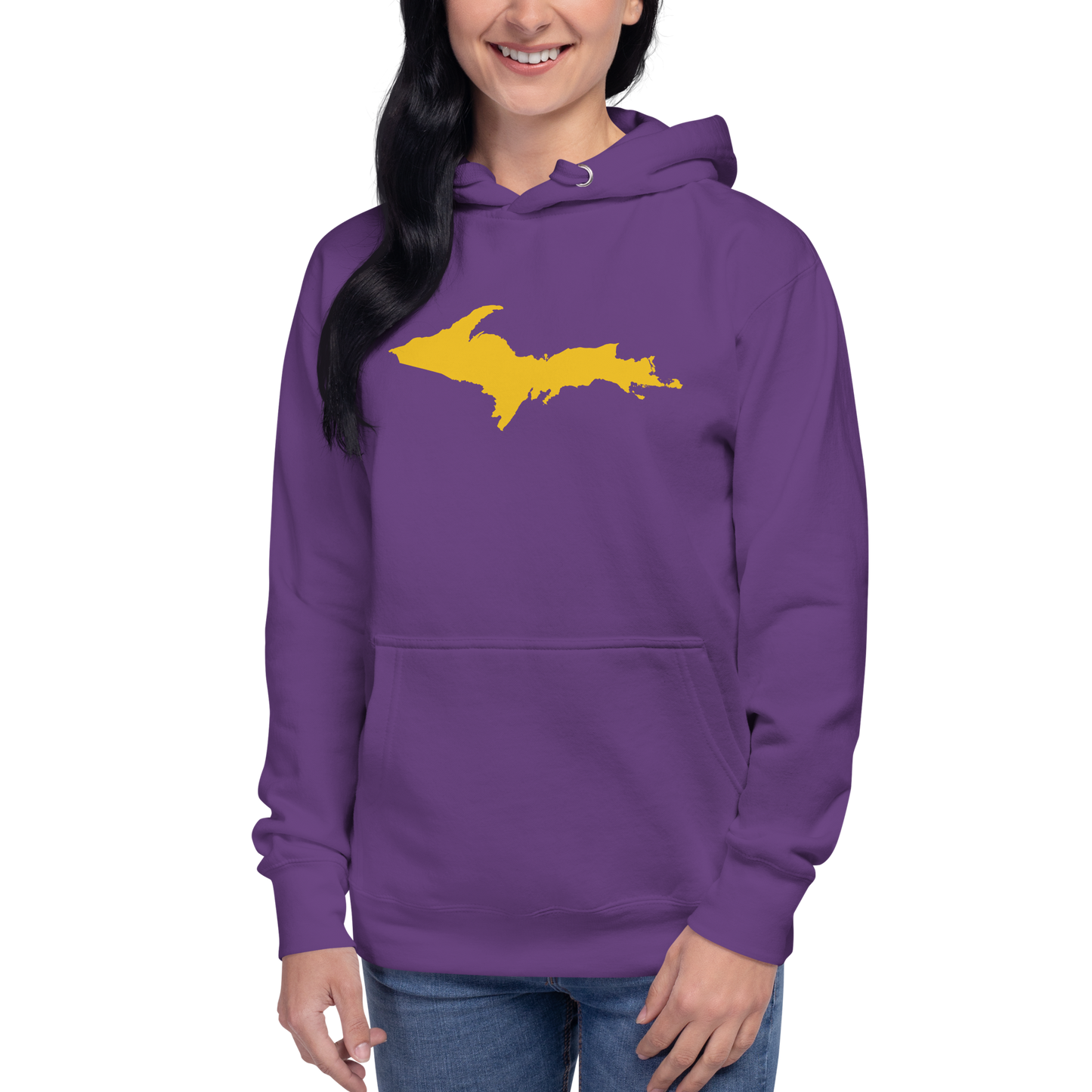 Upper Peninsula Hoodie (w/ Gold UP Outline) | Unisex Premium