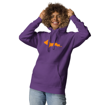 Michigan Upper Peninsula Hoodie (w/ Orange UP Outline) | Unisex Premium