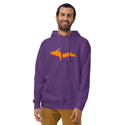 Michigan Upper Peninsula Hoodie (w/ Orange UP Outline) | Unisex Premium