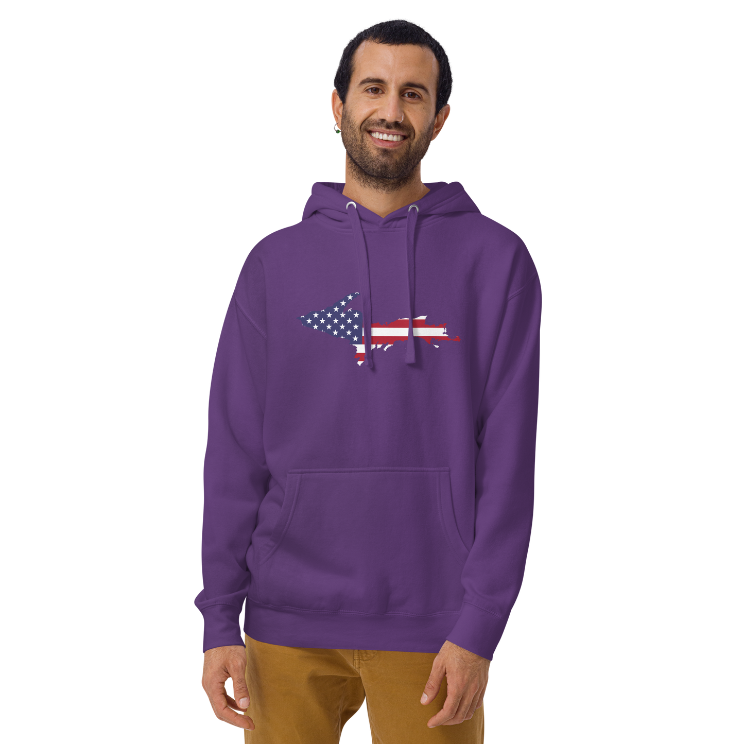 Michigan Upper Peninsula Hoodie (w/ UP USA Flag Outline) | Unisex Premium