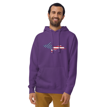 Michigan Upper Peninsula Hoodie (w/ UP USA Flag Outline) | Unisex Premium