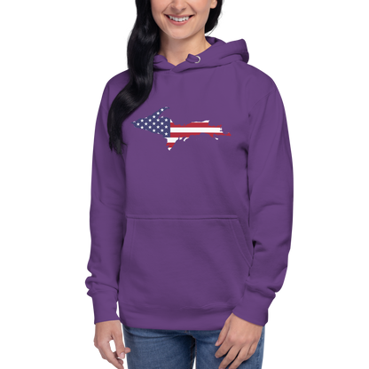 Michigan Upper Peninsula Hoodie (w/ UP USA Flag Outline) | Unisex Premium