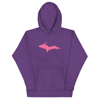 Michigan Upper Peninsula Hoodie (w/ Pink UP Outline) | Unisex Premium