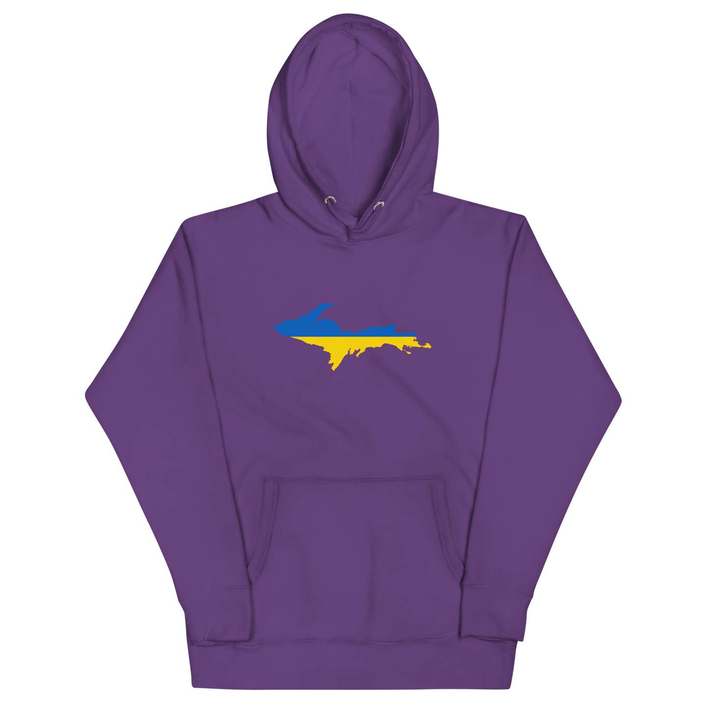 Michigan Upper Peninsula Hoodie (w/ UP Ukraine Flag Outline) | Unisex Premium