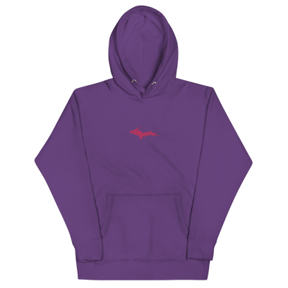 Michigan Upper Peninsula Hoodie (w/ Embroidered Pink UP Outline) | Unisex Premium