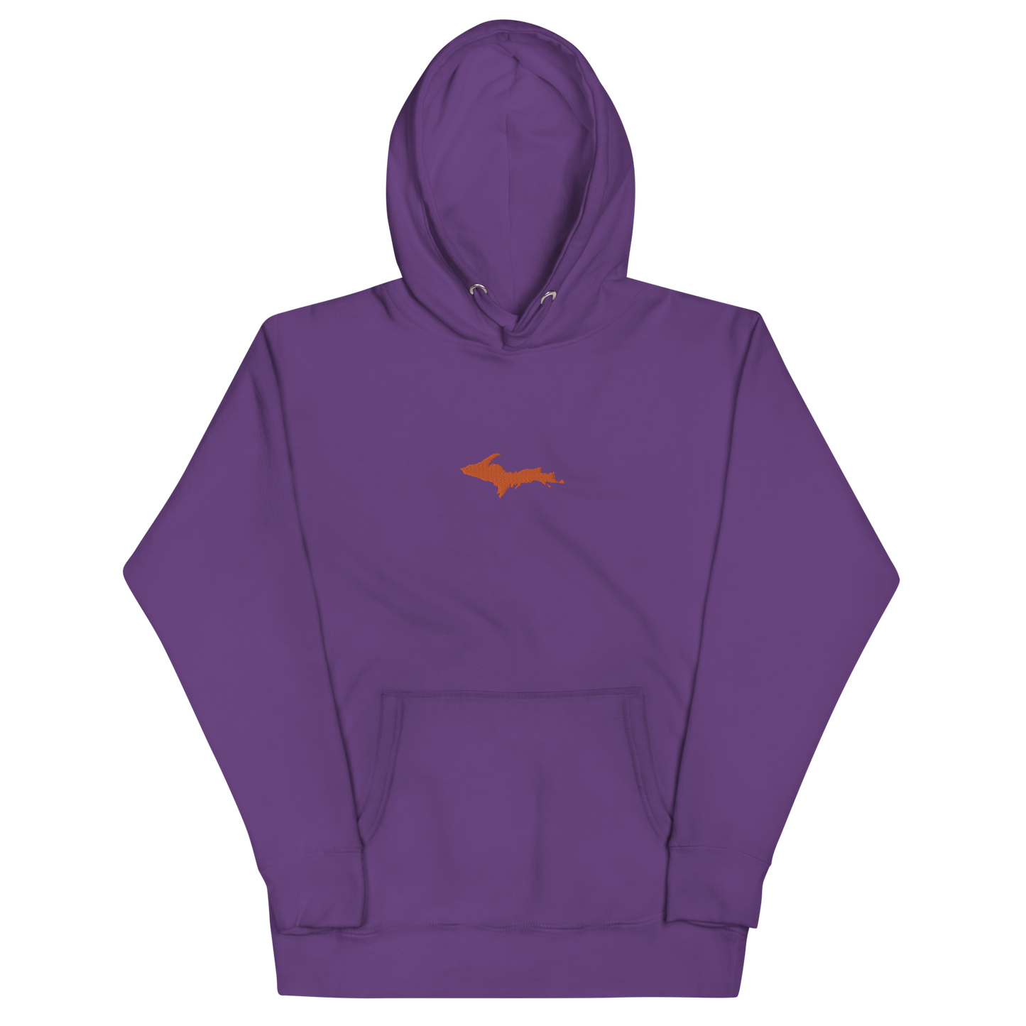 Michigan Upper Peninsula Hoodie (w/ Embroidered Orange UP Outline) | Unisex Premium