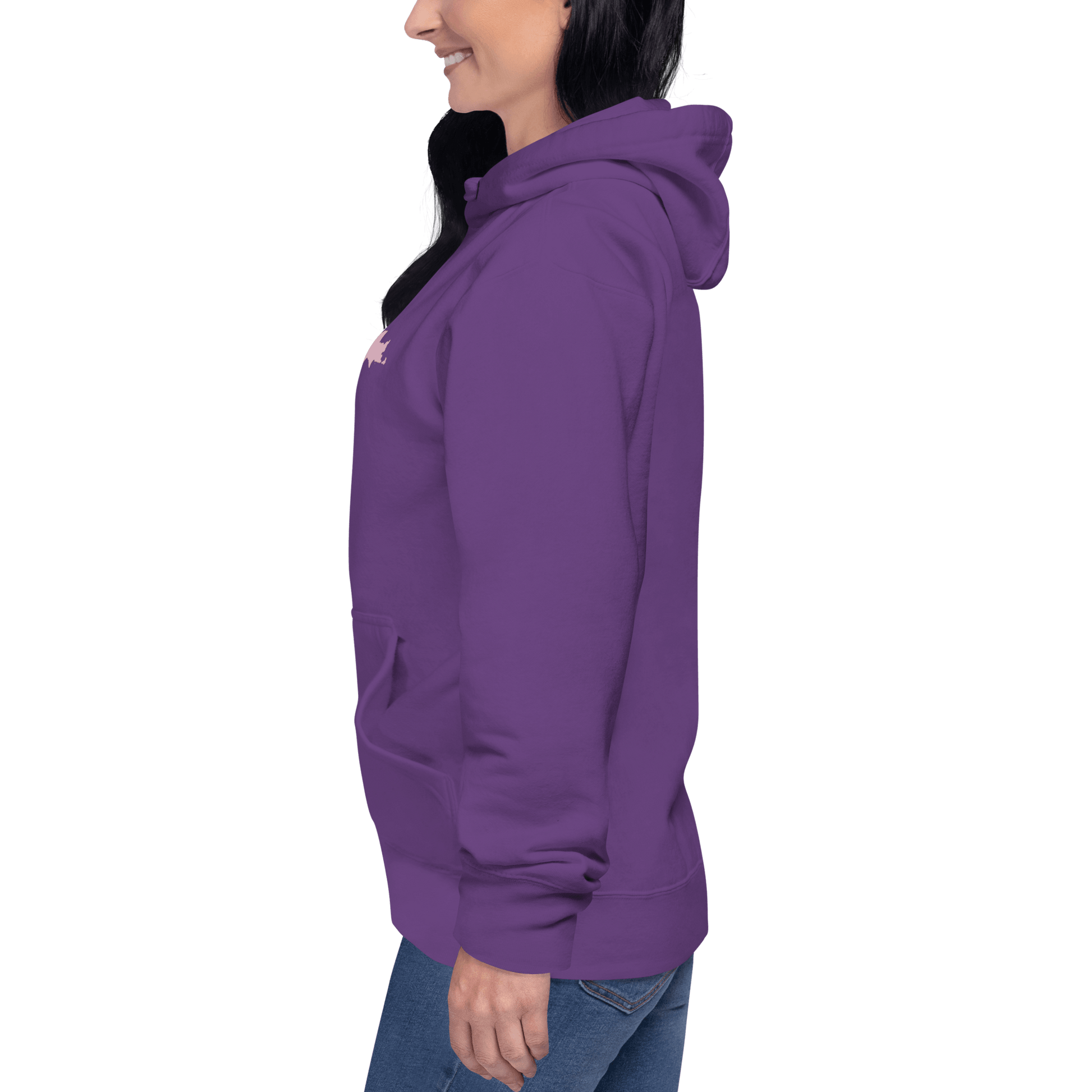 Upper Peninsula Hoodie (w/ Pink U.P. Outline) | Unisex Premium - Circumspice Michigan