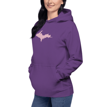 Upper Peninsula Hoodie (w/ Pink U.P. Outline) | Unisex Premium - Circumspice Michigan