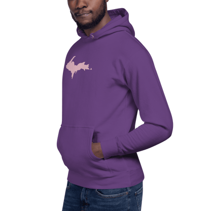 Upper Peninsula Hoodie (w/ Pink U.P. Outline) | Unisex Premium - Circumspice Michigan