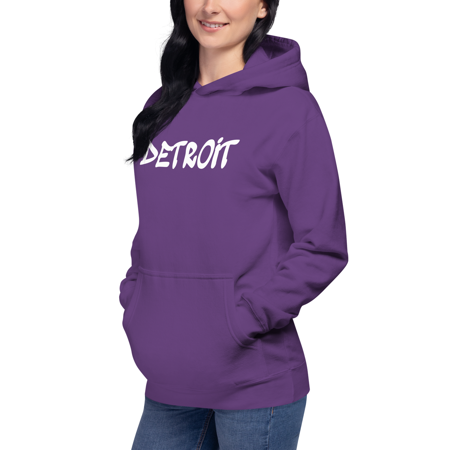 'Detroit' Unisex Premium Hoodie (1980s Hip Hop Font)