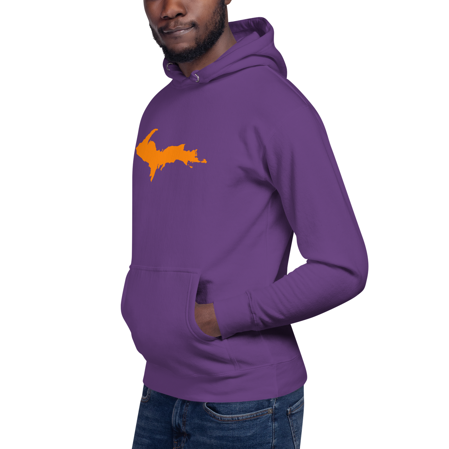 Michigan Upper Peninsula Hoodie (w/ Orange UP Outline) | Unisex Premium