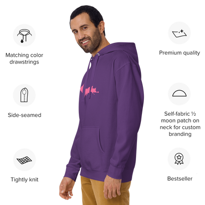 Michigan Upper Peninsula Hoodie (w/ Pink UP Outline) | Unisex Premium